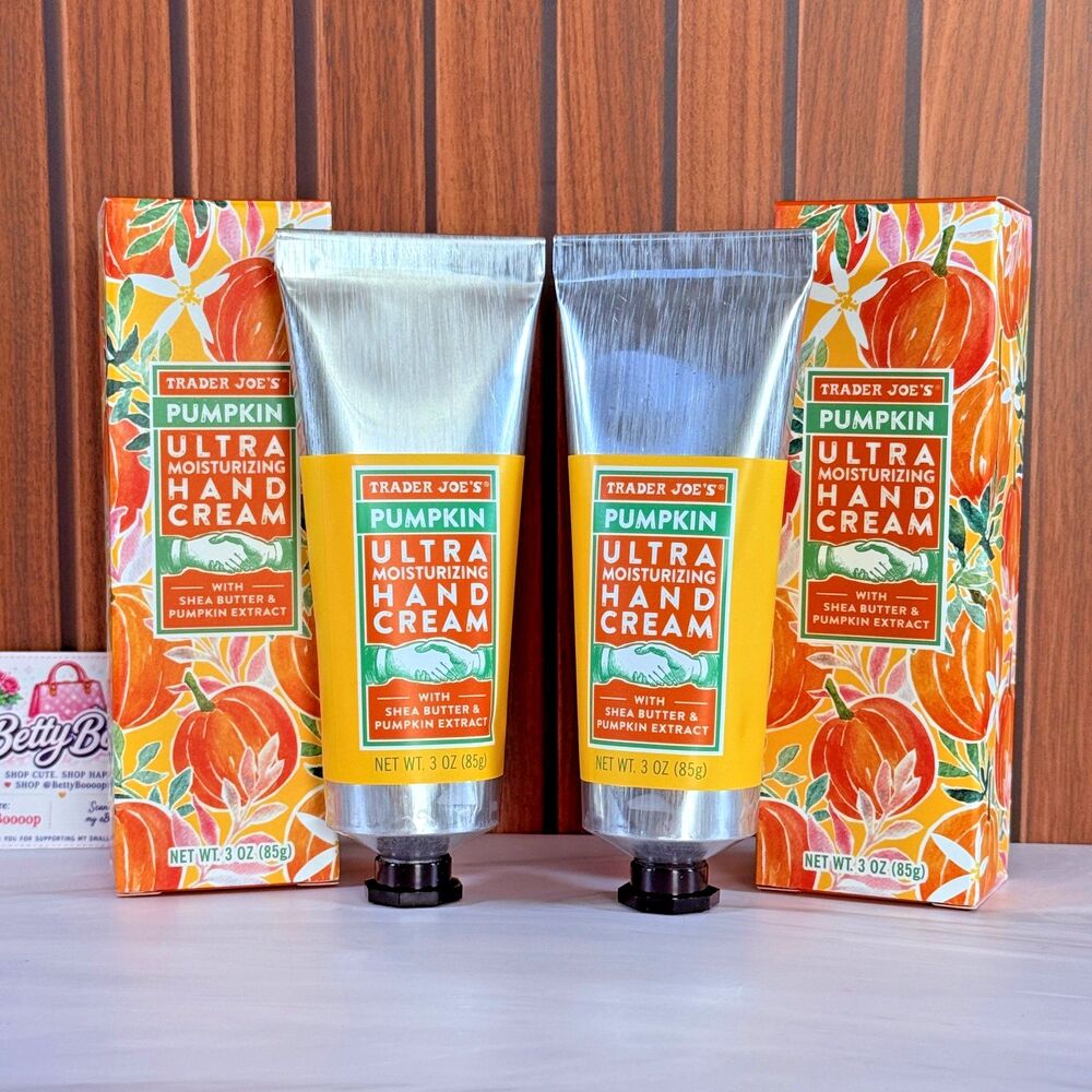 Trader Joe's PUMPKIN Ultra Moisturizing Hand Cream 3 oz [2-pack] NEW SEASONAL